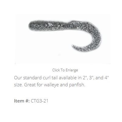 3" Curl Tail GrubClear Sparkle