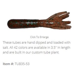 "3.5"" SALT TUBE / LIGHT PUMPKIN W / GREEN FLAKE (10 PACK)"