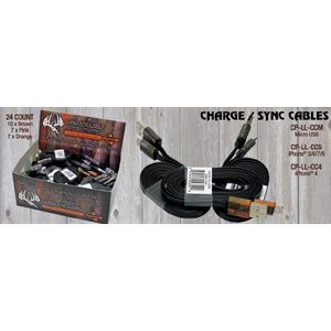 Longleaf camo charger / sync cable for iphone 5 / 6,