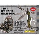 12-1 Multi-Tool with LED light, Camo, 12 ct. dsp