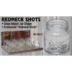 Redneck Mason Jar shot glass, 12 ct. dsp