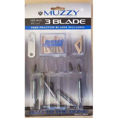 Muzzy 125 Grain 3-Blade 1 3 / 16" Cut (6 pack)