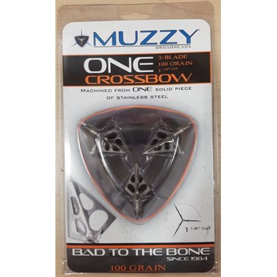 Muzzy One 100gr 3-Blade Crossbow 1 3 / 16" Cut 3-Pack