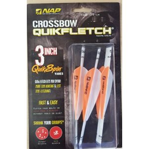 QUIKFLETCH 3" QUIKSPIN FOR CROSSBOW-W / O / O (3 PACK)