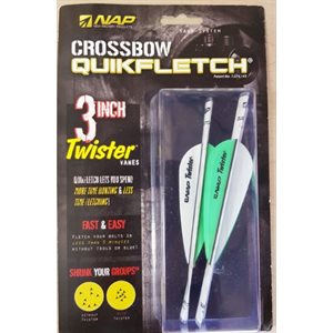 QUIKFLETCH 3" TWISTER FOR CROSSBOW - W / G / G (3 PACK)