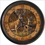 Clock 15-inch - Buck and Doe (Rusted)