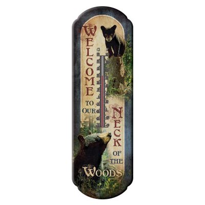Tin Thermometer - Bear Welcome