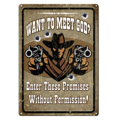 Tin Sign 12in x 17in - Meet God
