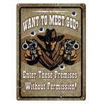 Tin Sign 12in x 17in - Meet God