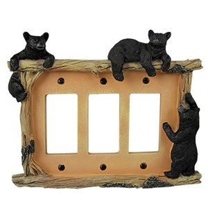 Electrical Cover Plate Decorator Style Triple - Bear