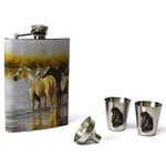 Flask and Shot Set - Horse