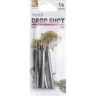 Danielson DSP14 Drop Shot Pencil Sinker 1 / 4oz 6pk