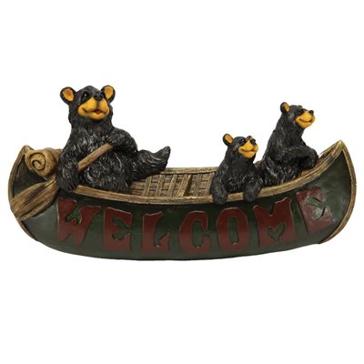 Welcome Sign - Bears in Canoe