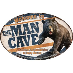 Tin Sign 12in x 17in - Bear Man Cave